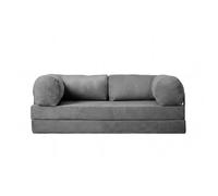 COSIMA - Canapé droit convertible velours côtelé 3 places Gris foncé