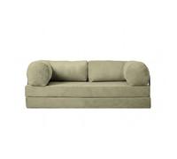 COSIMA - Canapé droit convertible velours côtelé 3 places Vert