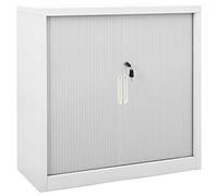 Cosisti Armoire de Bureau Porte coulissante Casier de Bureau Métallique Meuble de Rangement pour Atelier ou Garage Classeur Verouillable Armoire Porte coulissante Acier-Gris-90x40x90cm-3