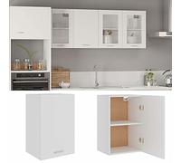 Cosisti Armoire Suspendue de Cuisine - Meuble Haut Mural avec Casiers de Rangement - Blanc - 40 cm