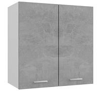 Cosisti Armoire Suspendue de Cuisine - Meuble Haut Mural de Rangement Avec Casiers - Gris Béton - 60 cm