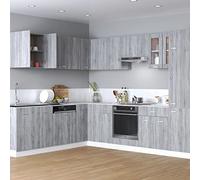 Cosisti Armoire Suspendue de Cuisine - Meuble Haut Mural de Rangement Avec Casiers - Sonoma Gris - 60 cm