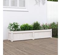 Cosisti Jardinière Bois jardinieres Exterieur Bac a Fleur Bois Lit Surélevé de Jardin Potager pour Cultiver Fleurs Herbes Plantes-Pin blanc-150x31x31 cm