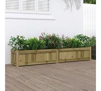 Cosisti Jardinière Bois jardinieres Exterieur Bac a Fleur Bois Lit Surélevé de Jardin Potager pour Cultiver Fleurs Herbes Plantes-Naturel impregné-180x31x31 cm