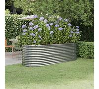 Cosisti jardinière Metal Jardinières extérieures Carre Potager Metal Jardinière Pot de Fleurs Jardinière de Balcon Jardiniere sur Pieds Carre Potager exterieur-Argent-224 x 80 x 68 cm