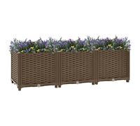 Cosisti Lit Surélevé Jardinière d'Extérieur lit de Jardin surélevé Carré Potager,Potager sur Pied,bac Jardiniere Exterieur,Potager Balcon Polypropylène-Marron-120 x 40 x 38 cm