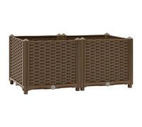 Cosisti Lit Surélevé Jardinière d'Extérieur lit de Jardin surélevé Carré Potager,Potager sur Pied,bac Jardiniere Exterieur,Potager Balcon Polypropylène-Marron-80 x 40 x 38 cm