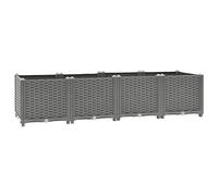Cosisti Lit Surélevé Jardinière d'Extérieur lit de Jardin surélevé Carré Potager,Potager sur Pied,bac Jardiniere Exterieur,Potager Balcon Polypropylène-Gris clair-160 x 40 x 38 cm