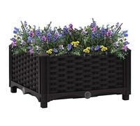 Cosisti Lit Surélevé Jardinière d'Extérieur lit de Jardin surélevé Carré Potager,Potager sur Pied,bac Jardiniere Exterieur,Potager Balcon Polypropylène-Noir-40 x 40 x 23 cm