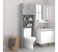 Cosisti Meuble pour Machine à Laver Meuble Lave Linge étagère WC Meuble WC Meuble de Rangement Machine a Laver Meuble WC Rangement-Sonoma Gris-