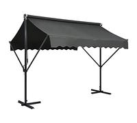 Cosisti Store banne Double Pente Double Store Double Pente 3 x 3 m Store de Jardin Auvent de Terrasse Auvent Autoportant Store de Patio Arrière-Cour Extérieur-Anthracite-3 x 3 m