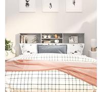 Cosisti tête de lit avec Rangement têtes de lit pour Adulte Bois Rangement supplémentaire Design Contemporain-Gris béton-180x19x103,5 cm