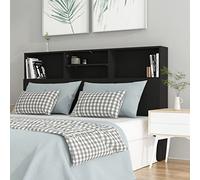 Cosisti tête de lit avec Rangement têtes de lit pour Adulte Bois Rangement supplémentaire Design contemporain-Noir-160x19x103,5 cm