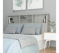 Cosisti tête de lit avec Rangement têtes de lit pour Adulte Bois Rangement supplémentaire Design Contemporain-Gris béton-160x19x103,5 cm
