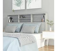 Cosisti tête de lit avec Rangement têtes de lit pour Adulte Bois Rangement supplémentaire Design Contemporain-Sonoma gris-160x19x103,5 cm