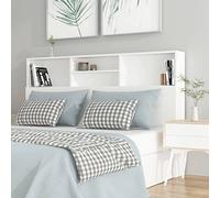 Cosisti tête de lit avec Rangement têtes de lit pour Adulte Bois Rangement supplémentaire Design contemporain-Blanc-160x19x103,5 cm