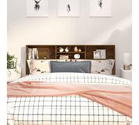 Cosisti tête de lit avec Rangement têtes de lit pour Adulte Bois Rangement supplémentaire Design Contemporain-Chêne fumé-180x19x103,5 cm