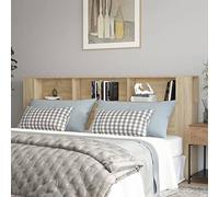 Cosisti tête de lit avec Rangement têtes de lit pour Adulte Bois Rangement supplémentaire Design Contemporain-Chêne sonoma-2-220x18,5x104,5 cm