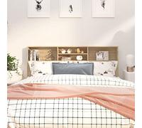 Cosisti tête de lit avec Rangement têtes de lit pour Adulte Bois Rangement supplémentaire Design Contemporain-Chêne sonoma-180x19x103,5 cm