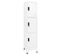 Cosisti Vestiaire Metallique avec 3 Compartiments Casier vestiaire Metallique Armoire de Rangement métal Armoire Metallique Vestiaire Casier de Rangement Acier-Blanc-avec 3 casiers