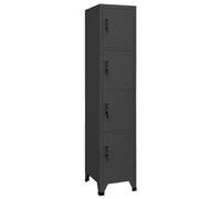 Cosisti Vestiaire Metallique avec 4 Compartiments Casier vestiaire Metallique Armoire de Rangement métal Armoire Metallique Vestiaire Casier de Rangement Acier-Anthracite-avec 4 casiers