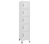 Cosisti Vestiaire Metallique avec 5 Compartiments Casier vestiaire Metallique Armoire de Rangement métal Armoire Metallique Vestiaire Casier de Rangement Acier-Gris-avec 5 casiers