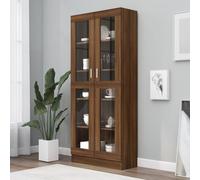 Cosisti Vitrine pour Salon et Salle a Manger, Armoire de Rangment en Chêne Marron - 82.5 x 30.5 x 185.5 cm