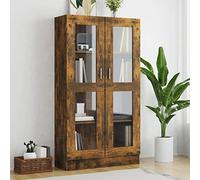 Cosisti Vitrine Salle a Manger Armoire de Rangment Vitrine vitrine Salon Meuble vitrine pour Salon-Chêne fumé-82.5 x 30.5 x 150 cm