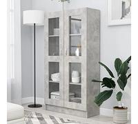 Cosisti Vitrine Salle a Manger Armoire de Rangment Vitrine vitrine Salon Meuble vitrine pour Salon-Gris béton-82.5 x 30.5 x 150 cm