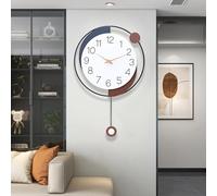 Coslife Grande horloge murale décorative moderne simple classique avec pendule, horloge murale silencieuse moderne en métal pour salon, chambre à coucher, bureau, 40 cm x 40 cm