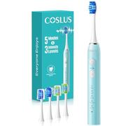 COSLUS C30 Cepillo de Dientes Eléctrico Sónico:5 Modes avec 3 Niveaux D'intensité - Conçu pour Les Dents Sensibles -Convient À Une Utilisation À Domicile ou en Voyage - Deux Types de Têtes de Brosse