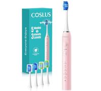 COSLUS C30 Cepillo de Dientes Eléctrico Sónico:5 Modes avec 3 Niveaux D'intensité - Conçu pour Les Dents Sensibles -Convient À Une Utilisation À Domicile ou en Voyage - Deux Types de Têtes de Brosse
