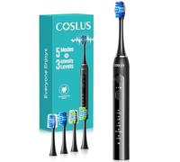 COSLUS C30 Cepillo de Dientes Eléctrico Sónico:5 Modes avec 3 Niveaux D'intensité - Conçu pour Les Dents Sensibles -Convient À Une Utilisation À Domicile ou en Voyage - Deux Types de Têtes de Brosse