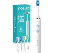 COSLUS C30 Cepillo de Dientes Eléctrico Sónico:5 Modes avec 3 Niveaux D'intensité - Conçu pour Les Dents Sensibles -Convient À Une Utilisation À Domicile ou en Voyage - Deux Types de Têtes de Brosse