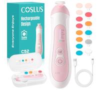 COSLUS Lime à Ongles Électrique Bébé : Lime à Ongles Électrique Bébé set Manucure Pedicure 6 Têtes de Ponçage, 5 Modes, Lumière LED, Pour Nouveau-nés, Soin des Ongles en Sécurité, C52 Rose