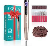 COSLUS Perceuse à ongles sans fil : ensemble professionnel portable avec tout ce qui est rechargeable, léger, C51, doré