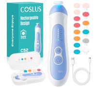 COSLUS Ponceuse à Ongles Bébé Professionnelle : Lime à Ongles Électrique Bébé set Manucure Pedicure 6 Têtes de Ponçage, 5 Modes, Lumière LED, Pour Nouveau-nés, Soin des Ongles en Sécurité, C52