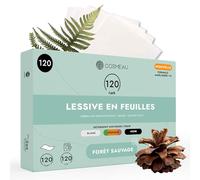 Cosmeau Lessive en Feuilles - Forêt Sauvage - Jusqu’à 120 Cycles de Lavage (120 Feuilles) - pour Vêtements Blancs, Colorés et Noirs - Sans Plastique, Biodégradable & Parfait Comme Détergent de Voyage.