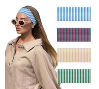 Cosmeria Bandeau à rayures, bandeau de sport doux et confortable en polyester et élasthanne, parfait pour le yoga, la course et la vie quotidienne
