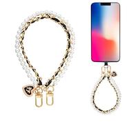 Cosmeria Collier De Téléphone Perles Paillettes Design, Court Et Élégant, Charmant Porte-Téléphone Pour Tous Les Mobiles, Bracelet Élégant Comme Breloque Téléphonique