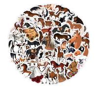 Cosmeria Ensemble D'Autocollants Cheval pour Filles, 60 Pièces Autocollants Imperméables Cheval, Idéal pour Pâques Et Anniversaires, Décorations Créatives pour Enfants À Partir De 10 Ans