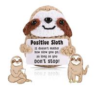 Cosmeria Inspirational Positive Crochet Sloth - Porte-bonheur fait à la main, parfait comme remplissage de calendrier de l'Avent pour femmes et hommes