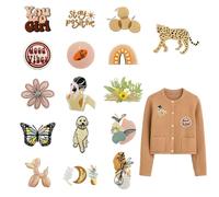 Cosmeria Lot de 16 écussons thermocollants colorés avec designs bohème, applications polyvalentes de haute qualité pour vêtements, sacs, coussins et plus encore, personnalisation créative, Rose, L