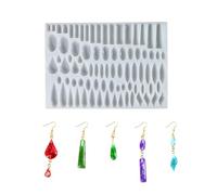 Cosmeria Lot de 82 moules en silicone pour la fabrication de bijoux avec 82 paires de moules en forme de goutte d'eau ovale rectangulaire en résine compatible avec résine époxy et UV pour le