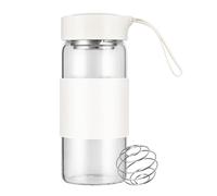 Cosmeria Shaker Glas, Shaker de 16oz sans BPA, inodore avec tamis intégré et bille de mélange en acier inoxydable 304SS pour shakes protéinés et de fitness, anti-fuites (Blanc - Paquet de 1)