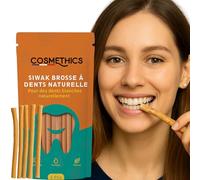 Cosm'Ethics® 5 Siwak 100% Naturel-Bâton de Siwak du Maroc-Dentifrice Naturel-Blanchiment des dents-Haleine fraîche-Miswak/Meswak-Soin bucco-dentaire ancestral-Brossage-Zéro déchet-Hygiène naturelle