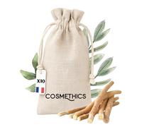 Cosm'Ethics® Lot de 10 Bâtons de Siwak Extra fin Naturel | Miswak Salvadora Persica-Dentifrice Siwak Écologique Biodégradable | Blanchiment Naturel des Dents Haleine Fraîche Gencives Protégées