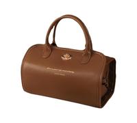 Cosmetic Bags, Makeup Organizer, Foldable Travel with Compartments, Sleek Portable Sturdy, Leather Makeup Bag for Women, Indoor, Outdoor, Present, 25x12x12cm, Brown Color, Single Attribute,