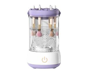 Cosmetic Brush Washing Machine - 11.4x17.6cm ABS Silicone Electric Cleaning Unit, Compact Makeup Organizer | Quick Dry Mechanism With Hygienic Care Support for Artists Salon Kits Daily Routi