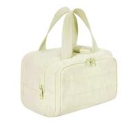 Cosmetic Case Organizer, Toiletry Cosmetic Case, Makeup Case with Handle, Storage Bag for Makeup, Cosmetic Case with Divider, Makeup Organizer Bag, Makeup Bag with Divider for Makeup Brushes, beige,